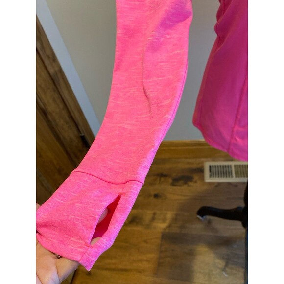 Xersion Jacket Size Medium Semi Fit Hot Pink 3/4 Zip Thumb Holes Stretchy - Picture 3 of 10